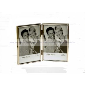Krómozott fém dupla képkeret 9x13  cm