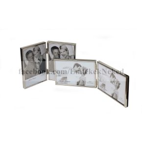 Krómozott fém álló dupla képkeret 10x15  cm