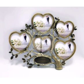 Családfa 5 képes bronz színű  strasszkő berakással