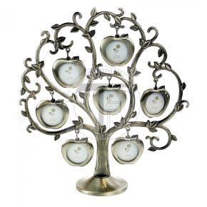 Családfa 7 képes ezüst színű  strasszkő berakással