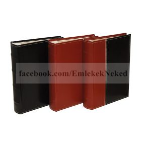   Bőrhatású bedugós (zsebes), memócsíkos fotóalbum 10x15 cm/200 db