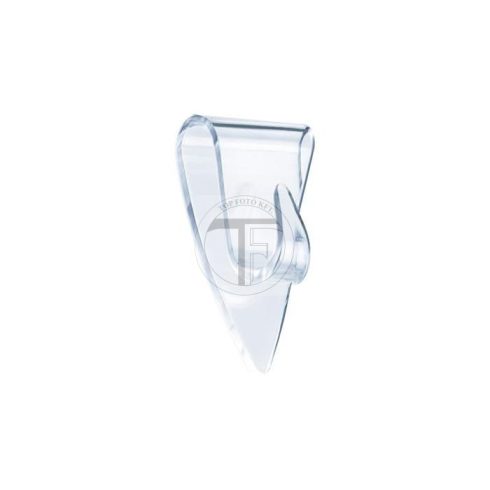 Műanyag akasztó, ragasztócsíkkal, kis méret, TESA "Powerstrips®", átlátszó