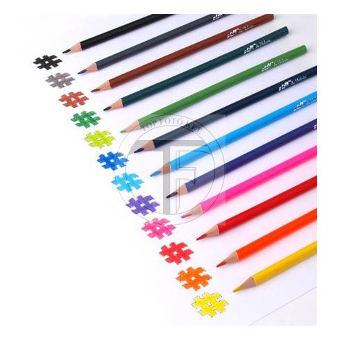 Színes ceruza készlet, háromszögletű, COOL BY VICTORIA, 6 különböző szín