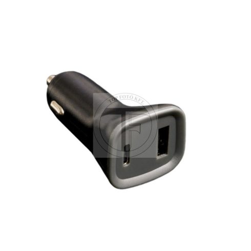 UltraTech Autoladegerät 1xUSB-A (20W), 1xUSB-C (12W) 12-24V DC Schnellladegerät