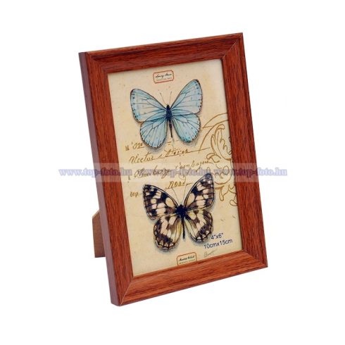 Fa hatású műanyag képkeret 10x15 cm